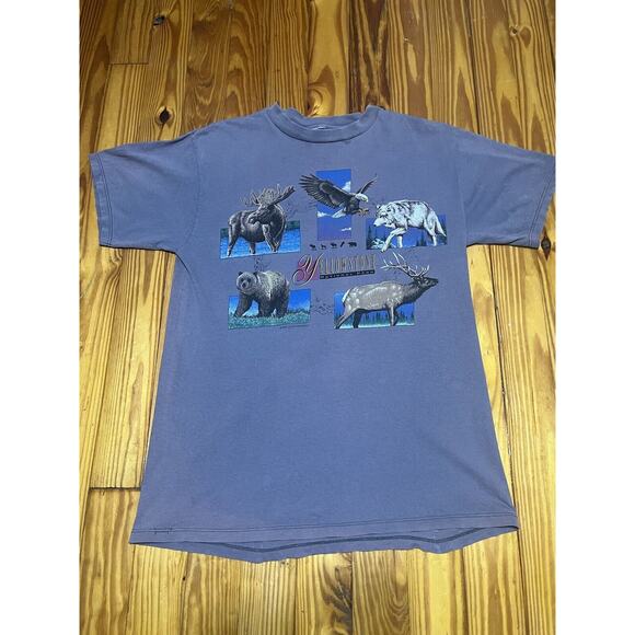 Vintage 1994 Yellowstone T Shirt Unisex Mens M 40” Moose Elk Bear Wolf Eagle - Picture 15 of 16